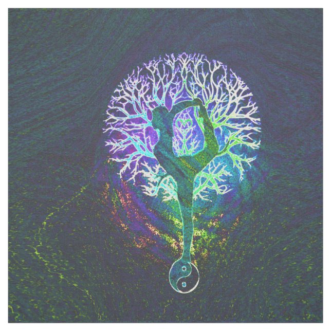 Tecido Árvore da ioga do equilíbrio e da harmonia (Modelo)