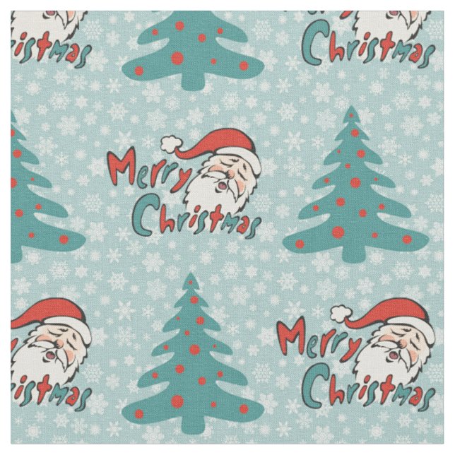 Tecido Árvore de Natal e Papai Noel (Detalhe)