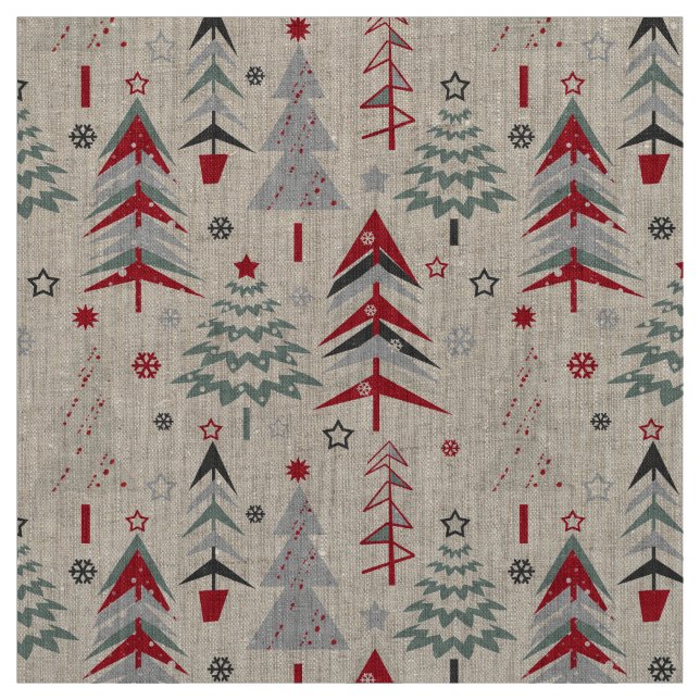 Tecido 
Árvore de Natal. Vermelho, verde (Modelo)