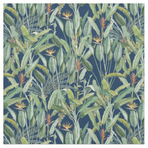 Tecido Árvore Tropical de Banana Verde Tropical Strelitzi