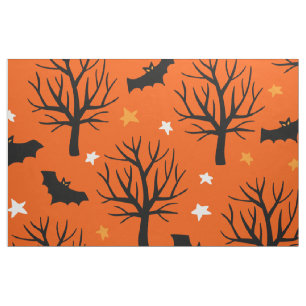 Tecido Árvores Loucas e Bat Halloween