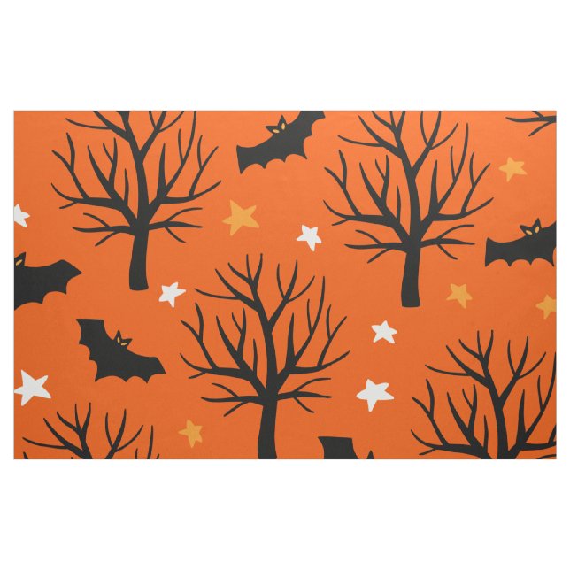 Tecido Árvores Loucas e Bat Halloween (Fat Quarter)