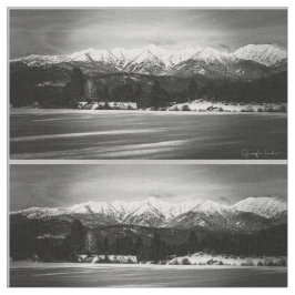 Tecido As montanhas Elkhorn em preto e branco