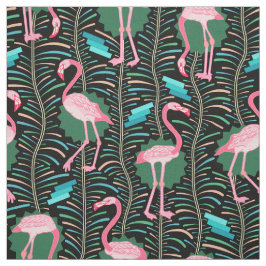 Tecido As samambaias dos pássaros 20s Deco do flamingo