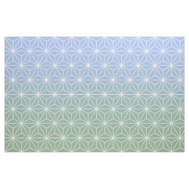 Tecido Asanoha Azul e Verde (grande escala) (Fat Quarter)