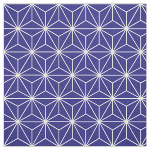 Tecido Asanoha Estrelas Geométricas Azul Escuro