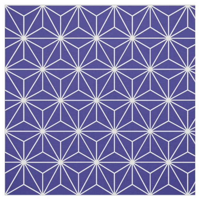 Tecido Asanoha Estrelas Geométricas Azul Escuro (Modelo)