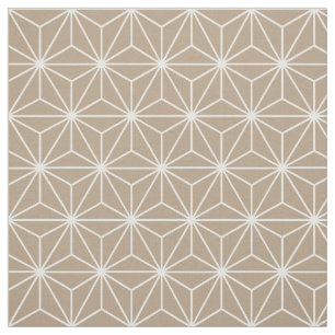 Tecido Asanoha Geométrica Stars Natural Light Brown