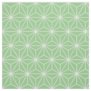 Tecido Asanoha Geométrico Stars Sage Green