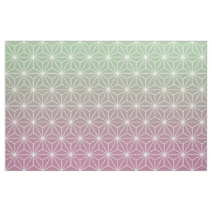 Tecido Asanoha rosa e verde (grande escala)