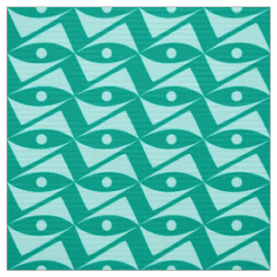 Tecido Asas de delta do meio século - turquesa & aqua