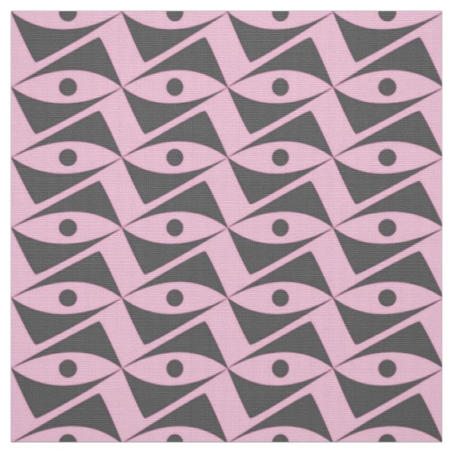 Tecido Asas Delta do Século médio - cinzas e rosa (Modelo)