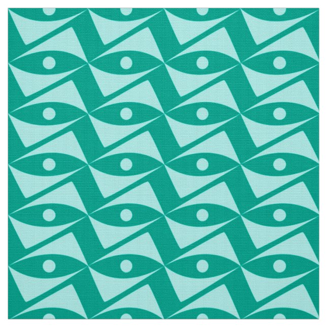 Tecido Asas Delta do Século médio - turquesa e aqua (Modelo)
