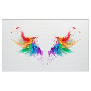 Tecido Asas Fluffy Rainbow