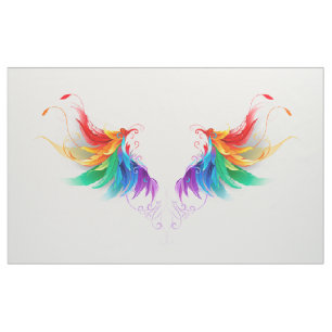 Tecido Asas Fluffy Rainbow