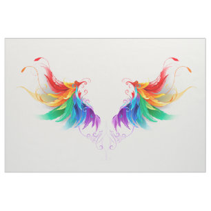 Tecido Asas Fluffy Rainbow