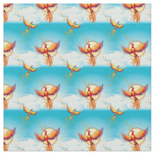 Tecido Ascensão de pássaro Phoenix Impressão pequeno