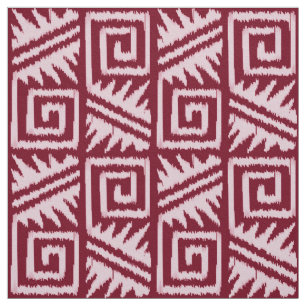 Tecido Asteca de Ikat - Borgonha e rosa