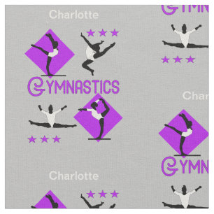 Tecido Atletas Gymnastic Púrpura Rosa Personalizados