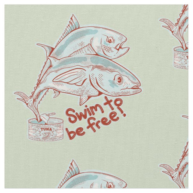 Tecido Atum Peixe que escava uma lata (Detalhe)