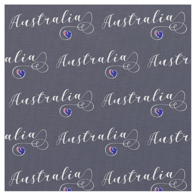Tecido Austrália Flag Heart, Design australiano (Detalhe)