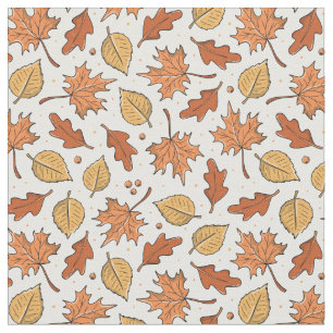Tecido Autumn Leaves and Acorns Pattern