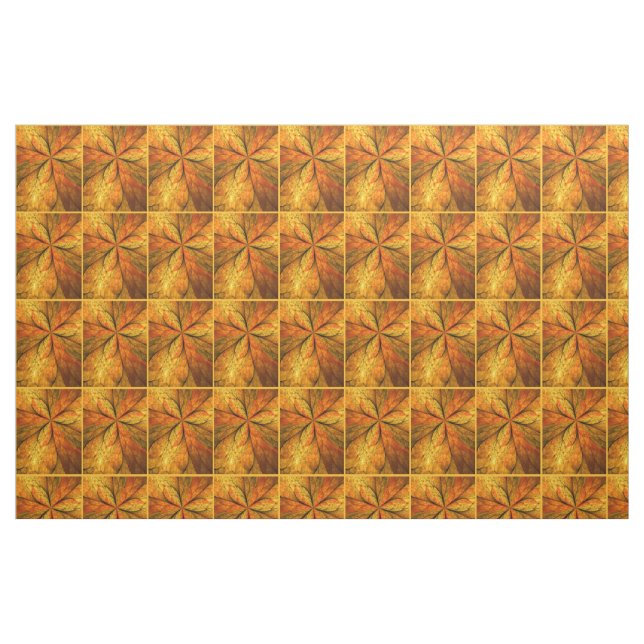 Tecido Autumn Plant, Modern Abstrato Fractal Art Leaf (Fat Quarter)