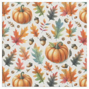 Tecido Autumn Season Leaves e Pumpkin Standard