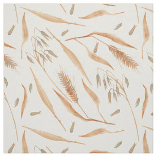 Tecido Autumn Wheat Cerein Botany Watercolor