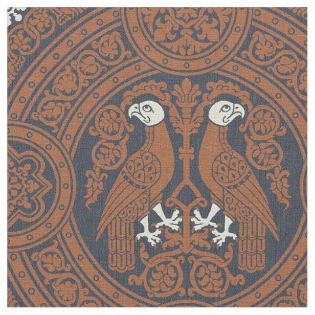 Tecido Aves Bizantinas Cinnamon-Brown (Detalhe)