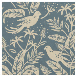 Tecido Aves De Azul E De Tarpe Francesas Na Floresta