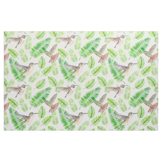 Tecido Aves de capoeira e folhas tropicais (Fat Quarter)