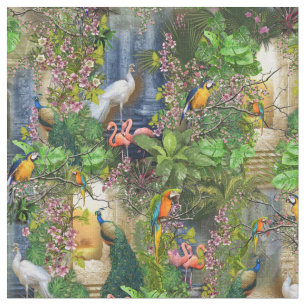Tecido Aves do Paraíso Repetem Design