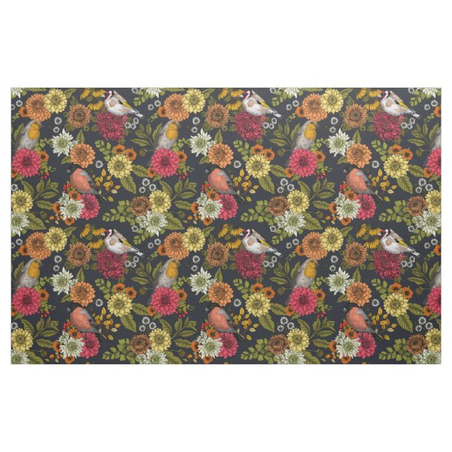 Tecido Aves e flores do jardim 2 (Fat Quarter)