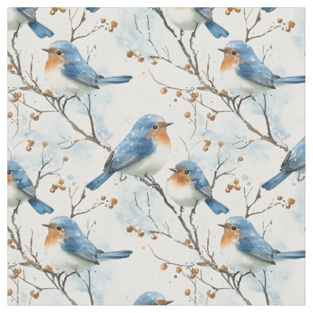 Tecido Aves no inverno (Detalhe)