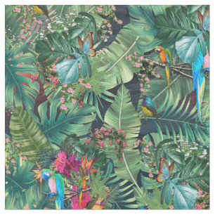 Tecido Aves Tropicais do Paraíso