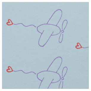 Tecido Avião com coração