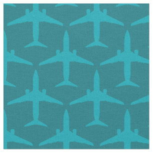 Tecido Avião gráfico no azul do Aqua