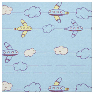 Tecido Aviões do azul dos meninos