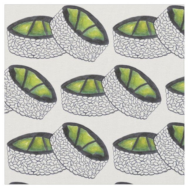 Tecido Avocado Roll Comida Japonesa Maki Sushi Foodie (Detalhe)