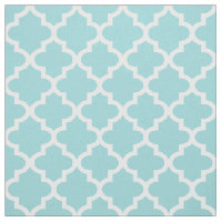 Azul Água Moderna e Padrão Quatrefoil Branco