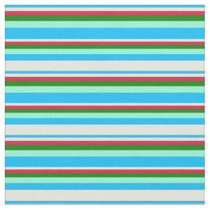 Tecido Azul, bege, Crimson, verde e aquamarino