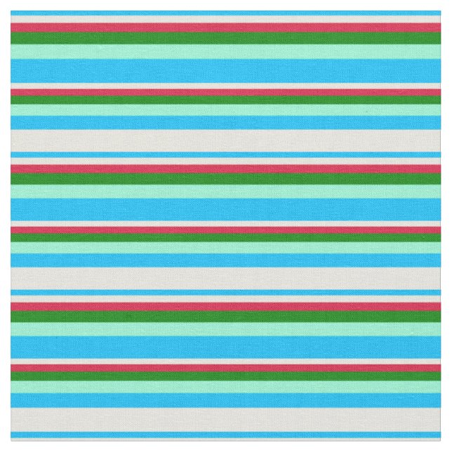 Tecido Azul, bege, Crimson, verde e aquamarino (Detalhe)