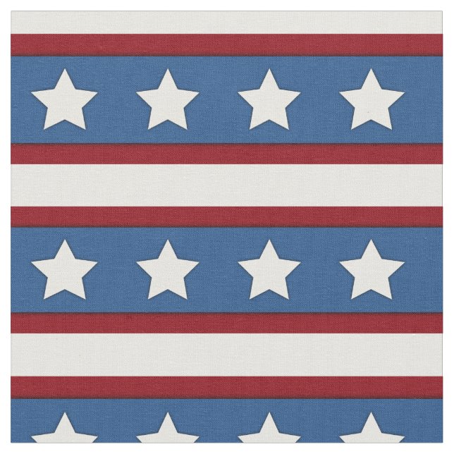 Tecido Azul branco vermelho horizontal das estrelas & das (Detalhe)