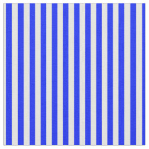 Tecido Azul Brilhante e Listras Brancas