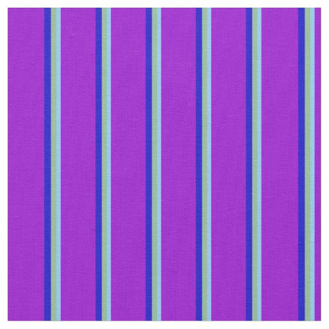 Tecido Azul-céu claro, Verde-escuro, Azul e Violeta Escur (Detalhe)