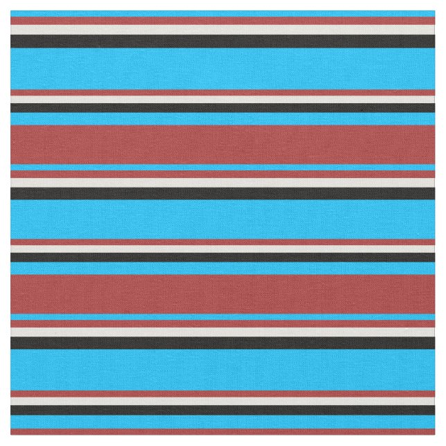 Tecido Azul-céu profundo, castanho, amarelo-claro e preto (Detalhe)