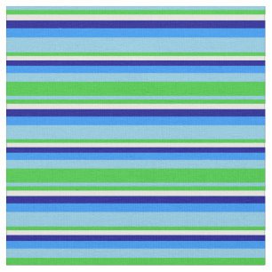 Tecido Azul-céu, Verde limão, creme de casa, azul escuro