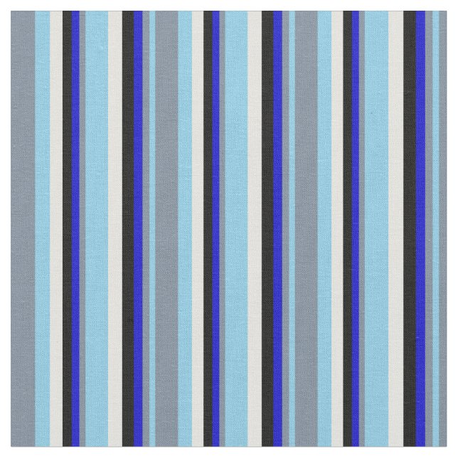 Tecido Azul, Cinza Leve, Azul, Preto e Cano Claro (Detalhe)