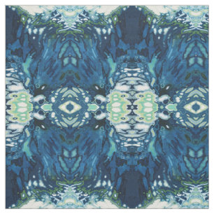 Tecido azul, cinzento, de creme & branco 'Dublin